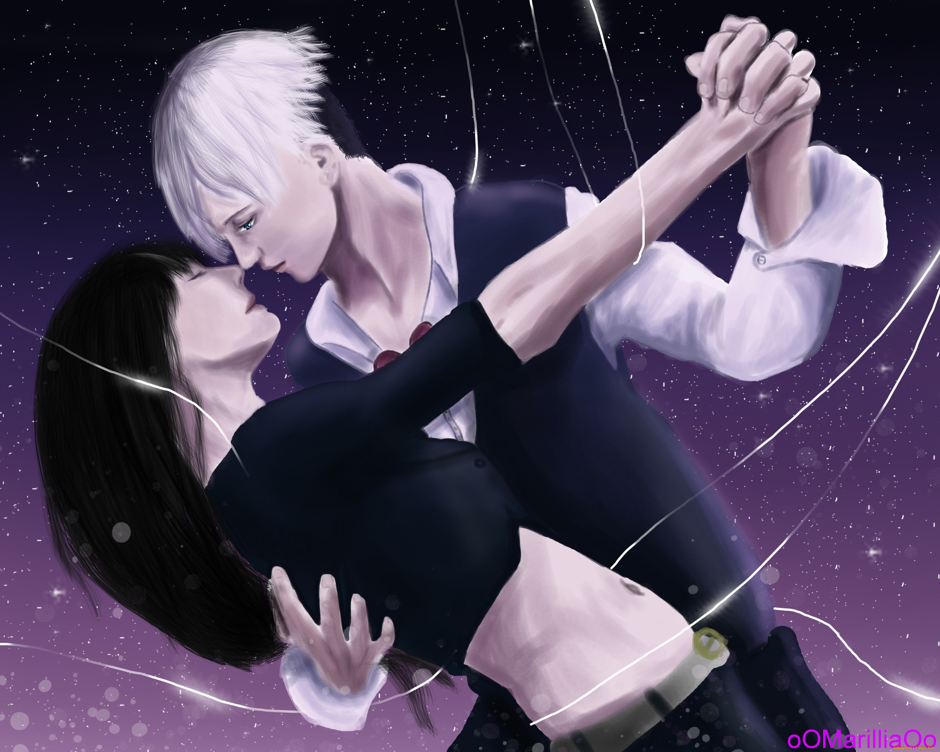 Обои Death Parade Разное Арты, обои для рабочего стола, фотографии death  parade, разное, арты, пара, death, parade, судья, ночь, деким, танец,  романтика Обои для рабочего стола, скачать обои картинки заставки на рабочий